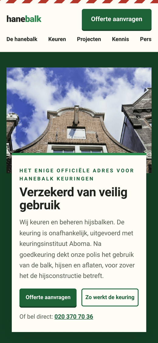 Hanebalk, mobile